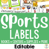 Sports Classroom Organization | Editable Supply Labels & D