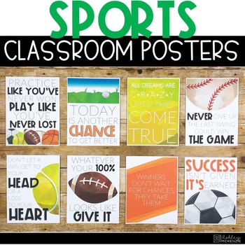 Preview of Sports Classroom Posters - 5 Minute Bulletin Board!