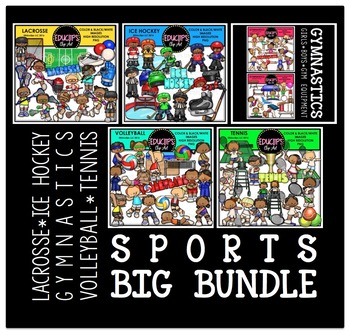 Preview of Sports Clip Art Big Bundle {Educlips Clipart}