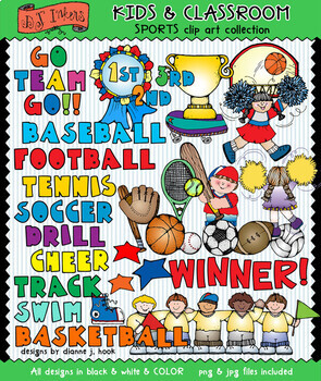 Preview of Sports Clip Art - Kids and Classroom Download