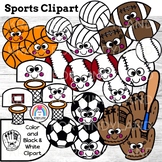 Sports Clipart Accents - Football, Basketball, Baseball, V