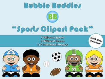 Preview of Sports Clipart: Bubble Buddies for Commercial and Personal Use