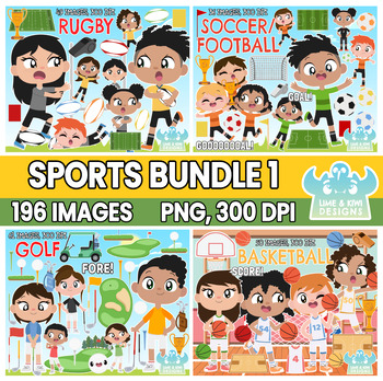 Preview of Sports Clipart Bundle 1 (Lime and Kiwi Designs)