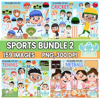 Preview of Sports Clipart Bundle 2 (Lime and Kiwi Designs)