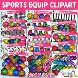 Sports Clipart Bundle: Baseball, Basketball, Football Clip