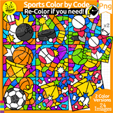 Sports Color by Code Clipart | Entertainment | Color by Nu