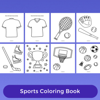 Preview of Sports Coloring Book Bundle + Activity Sheets