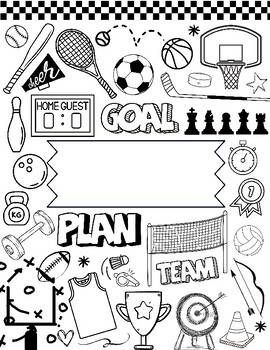 Preview of SPORTS Coloring Page | PE GYM Coloring Page | Physical Education Coloring