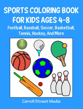 Preview of Sports Coloring Pages Ages 4-8 Printable No Prep