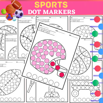 Preview of Sports Coloring Pages Dot Markers -Bingo Daubers For Kids - Sport Day Activity