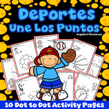 Preview of Sports Counting in Spanish Worksheets | Connect the Dots Math Worksheets