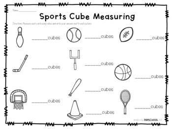 Back to School Cube Measuring Non-Standard Measurement for Preschool and  Kinder