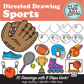Preview of Sports Directed Drawing Clip Art