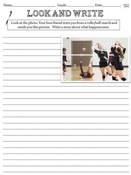 Preview of Sports ELA Activity - Narrative Picture Prompt Writing Worksheet