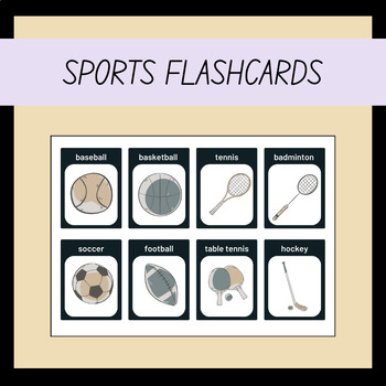 Preview of Physical Education Sports Flashcards for 4th Grade