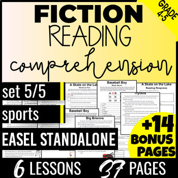 Preview of Sports Fiction Reading Comprehension Passages 4th-5th Grade Easel Activity