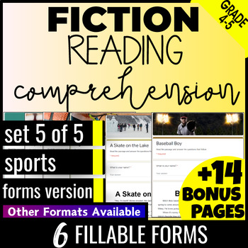Preview of Sports Fiction Reading Passages with Comprehension Questions Digital Resources