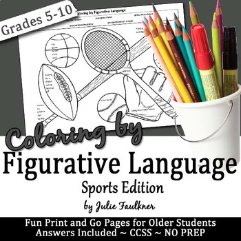 Preview of Sports Figurative Language Activity, Coloring-by-Number
