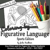 Sports Figurative Language Activity, Coloring-by-Number