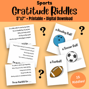 Preview of Sports Flashcards Riddles for Classroom and Homeschool