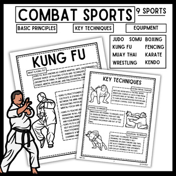 Preview of Sports Information and Coloring Pack - Explore Martial Arts and Combat Sports!