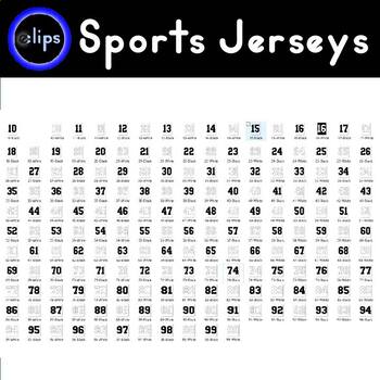 Sports Jerseys and Numbers for Math Products