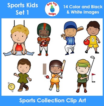 Preview of Sports Kids Clip Art