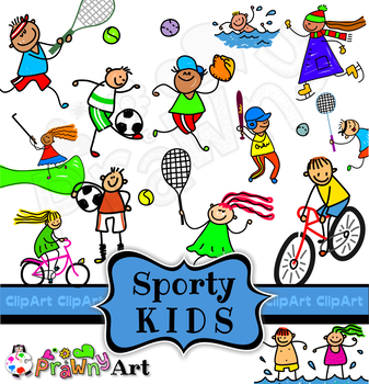 kids playing sports clipart