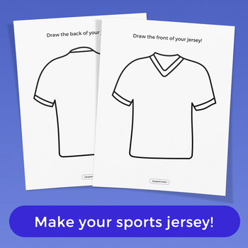 Preview of Sports Make your own Jersey Coloring Activity Sheet