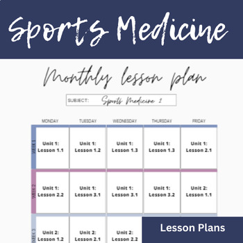 Preview of Sports Medicine 2: Daily and Monthly Lesson Plans