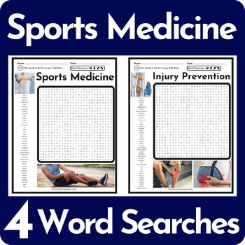 Preview of Sports Medicine Word Search Puzzle BUNDLE