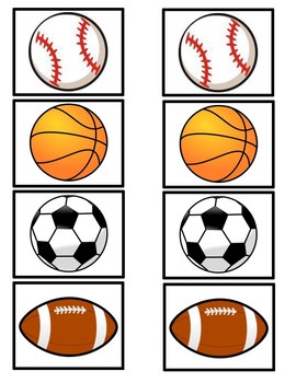 Play matching game for adults - Sports objects - Online & Free