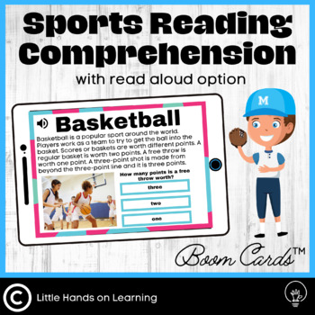 Preview of Sports Nonfiction Reading Comprehension Boom Cards