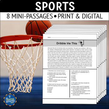 Preview of Sports Nonfiction Reading Comprehension Passages