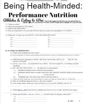 Preview of Sports Nutrition Notes