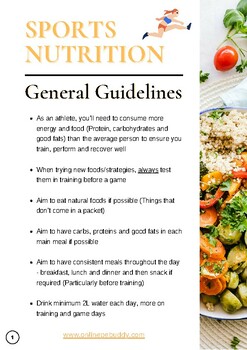 Preview of Sports Nutrition Guidebook for Athletes - Informative PDF