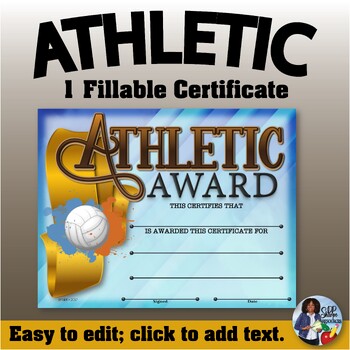 Preview of Sports Participation Certificate - Volleyball