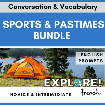 Preview of Sports & Pastimes EDITABLE French Vocab & Conversation Bundle (English prompts)