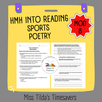 Preview of Sports Poetry - Grade 6 HMH into Reading