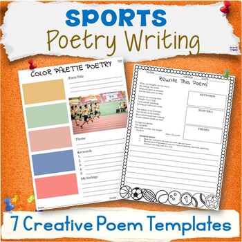 Preview of Sports Poetry Writing Activity Packet - Warmups, Ice Breakers Poem Templates