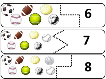 sports puzzles 0 10 matching balls numbers and number words tpt