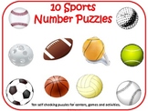 Sports Puzzles 0-10 Matching Balls, Numbers and Number Words