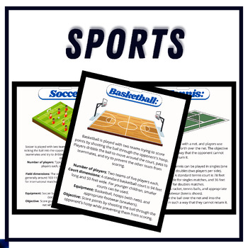 Preview of Sports Reading Passage Comprehension  Prep Grade