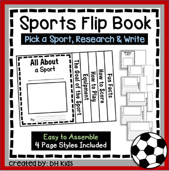 Preview of Sports Research Project, Flip Book Report, Writing about Soccer, Football