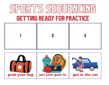 Preview of Sports Sequencing Freebie (3 Step Directions)