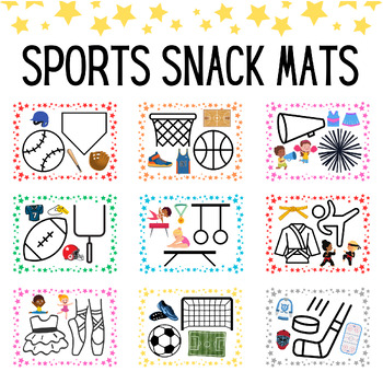 Preview of Sports Snack Mats, Printable Placemats for Picky Eaters with Food Play Ideas