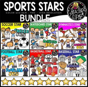 Preview of Sports Stars Clip Art Bundle {Educlips Clipart}