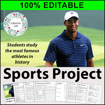 Preview of Sports Stars Research Project - 100% Editable