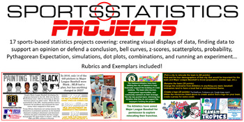 Preview of Sports Statistics - Projects ONLY! 17 projects in all