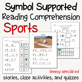 Preview of Sports - Symbol Supported Reading Comprehension for Special Ed